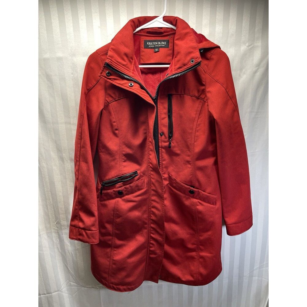 Kristen Blake Studio Collection Red Jacket Hood Winter lined‎ Size XS